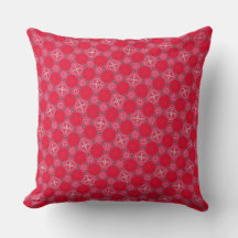 Retro Pink Clover Throw Pillow