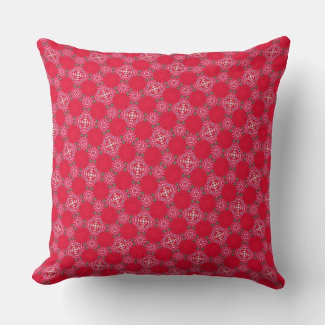 Almofada Retro Pink Clover Throw Pillow (Frente)
