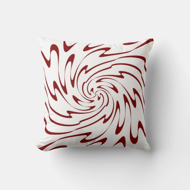 Almofada Retro Red Waves Abstrato Art (Frente)