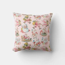 Almofada Retrô Rosa Groovy Papai Noel Pensava Natal