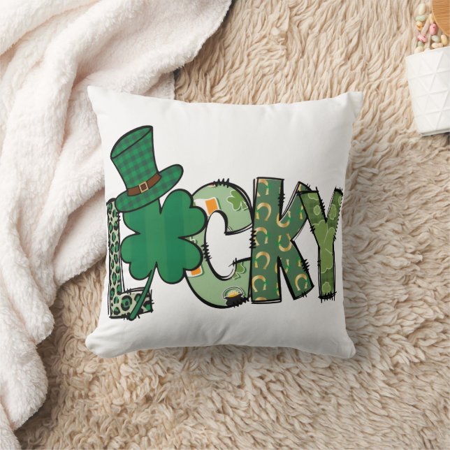 Almofada Retro Shamrock Sortudo Dia de São Patrício (Cobertor)