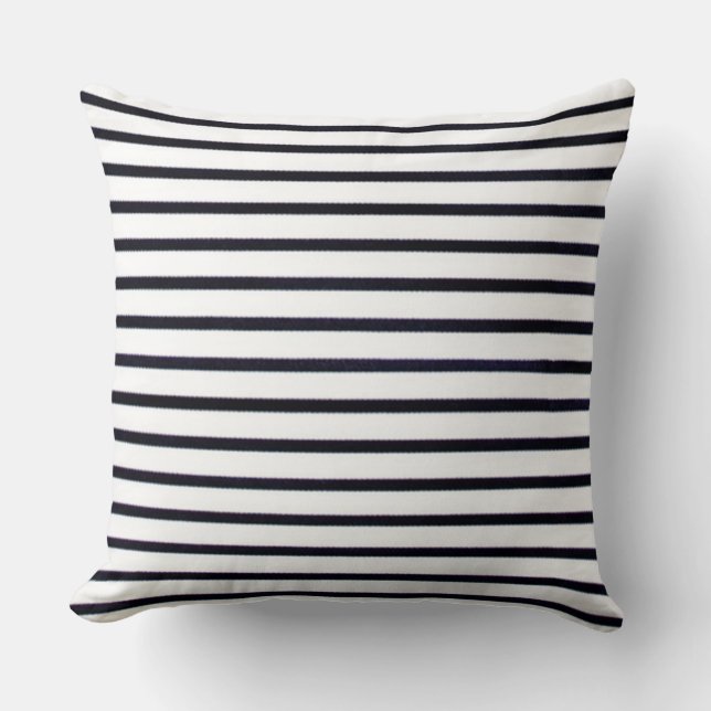 Almofada Retro-Style-Striped-Black-White-Pillow-Set's (Frente)