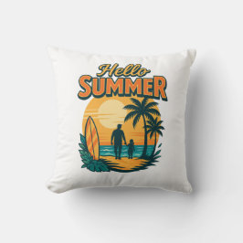 Almofada Retro Summer Vibes - A vida é melhor na praia