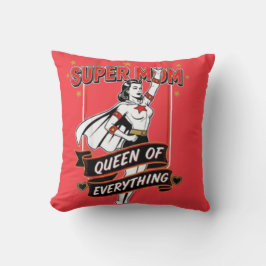 Almofada Retro Super Mom Queen of Everything Art Tee
