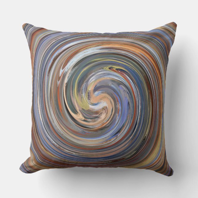 Almofada Retro Swirl Abstrato Art nº 12 (Frente)