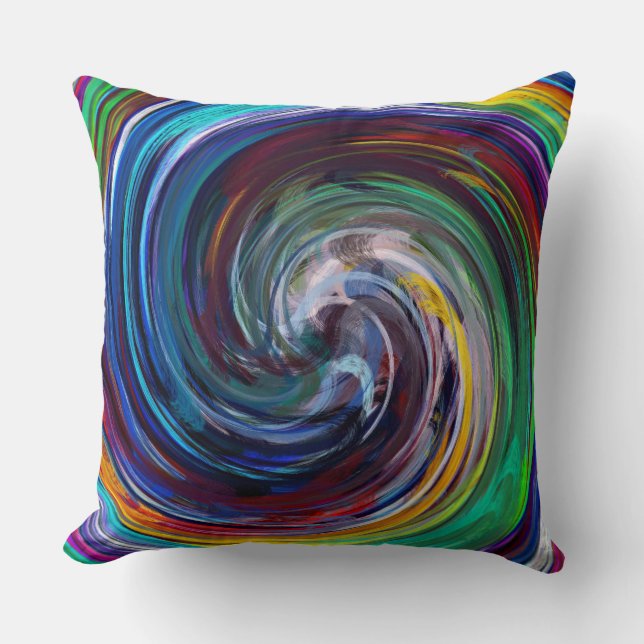 Almofada Retro Swirl Abstrato Art nº 6 (Frente)