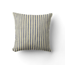 Retro Ticking Blue & White Strike Vintage Francês