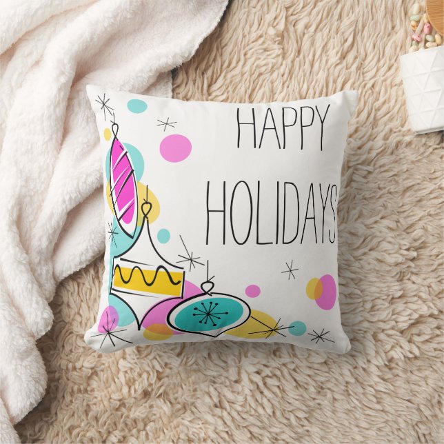 Almofada Retro Tree Baubles Corner Holidays (Cobertor)