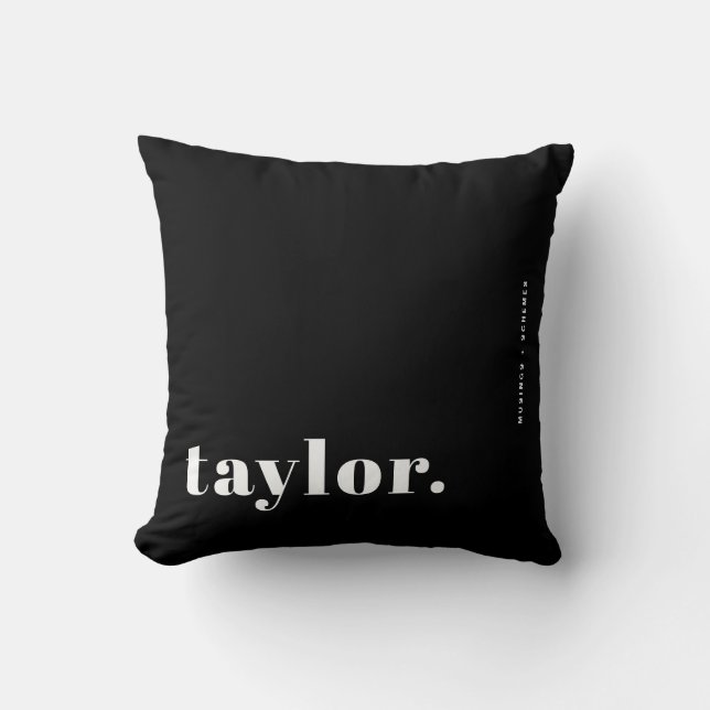 Almofada Retro Typography Black and White Personalized (Frente)