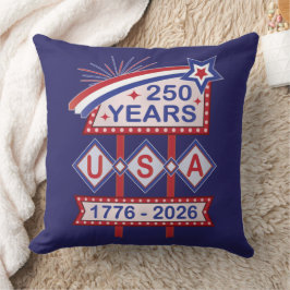 Almofada Retro USA 250th Anniversary Marquee Sign 1776-2026
