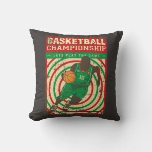 Almofada Retro Vintage Classic Grunge Green Basketballer