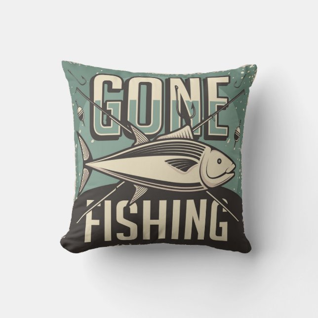 Almofada Retro Vintage foi pescar (Frente)