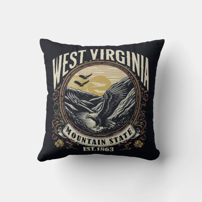 Almofada Retro West Virginia (Verso)
