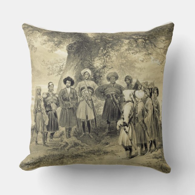 Almofada Reunião de príncipes de Tcherkesse, vale de Sodja, (Frente)