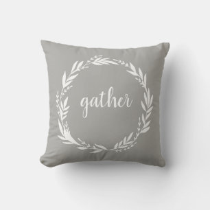 Almofada Reunir Travesseiro decorativo Wreath Cinza