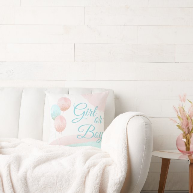 Almofada Revelação de Menino ou Gênero de Menino Rosa e Azu (Sofá)