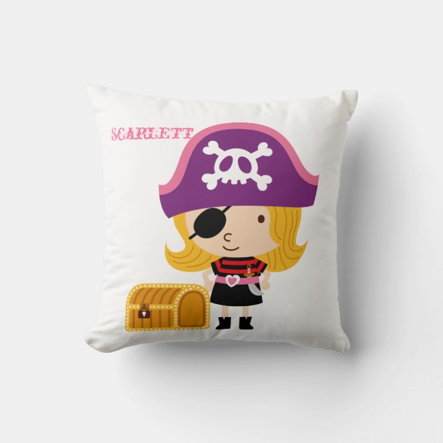 Almofada Reversible do descanso do pirata da menina de ARG (Frente)