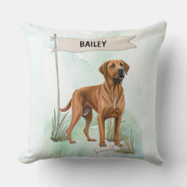 Almofada Rhodesian Ridgeback Watercolor Personalized Dog