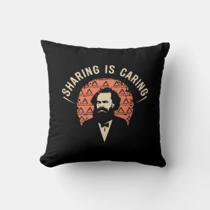 Almofada Ria com Karl Marx Memes - Compartilhar é Important