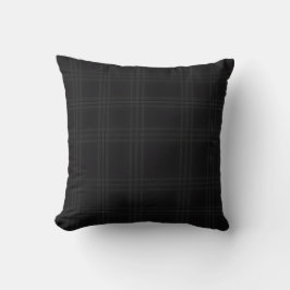 Almofada Rich Black Tones Scottish Tartan Plaid Pattern 