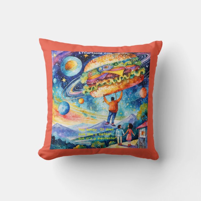 Almofada Rick London Vegan Vê Meador No Espaço Engraçado (Frente)