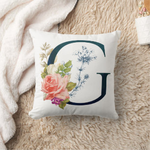 Almofada Rico Floral Monograma - Letra G