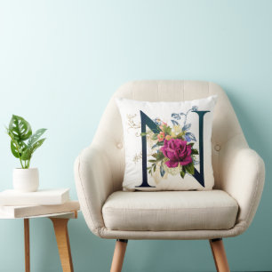 Almofada Rico Floral Monograma - Letra N