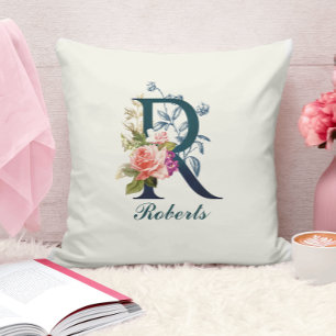 Almofada Rico Floral Monograma - Letra R