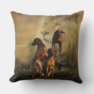 Almofada Ridgeback da Rodésia com Leão