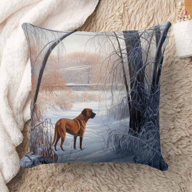 Almofada Ridgeback da Rodésia Deixou nevar o Natal (Cobertor)