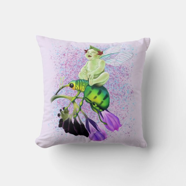 Almofada Rindo de Bebê Andando de besouro (Frente)