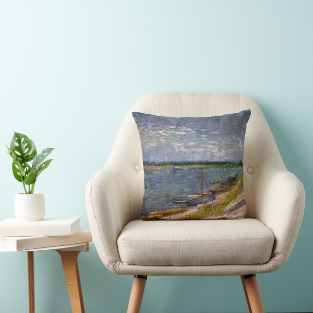 Almofada Rio com Barcos a Remo por Vincent van Gogh (Cadeira)