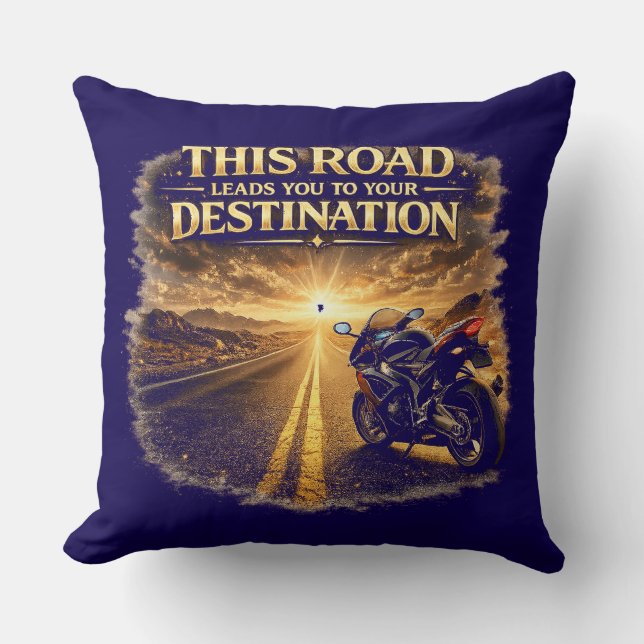 Almofada Road Leads to Your Destination Throw Pillow (Frente)