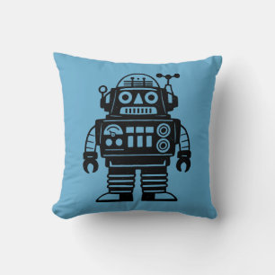 Almofada Robô Inspirado no Estilo Retro de Meados do Século