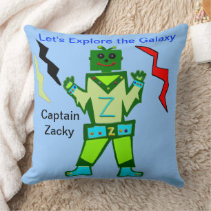 Almofada Robô Menino Verde Capitão Zacky Explorador da Galá
