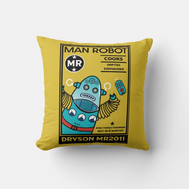 Almofada Robô Oferece Presentes Para Aniversário (Frente)