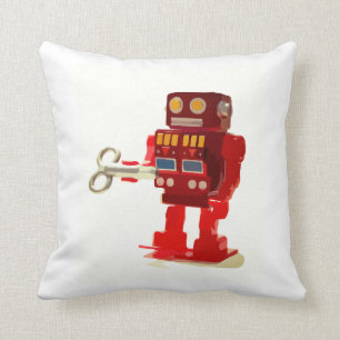 Almofada Robô vermelho e amarelo