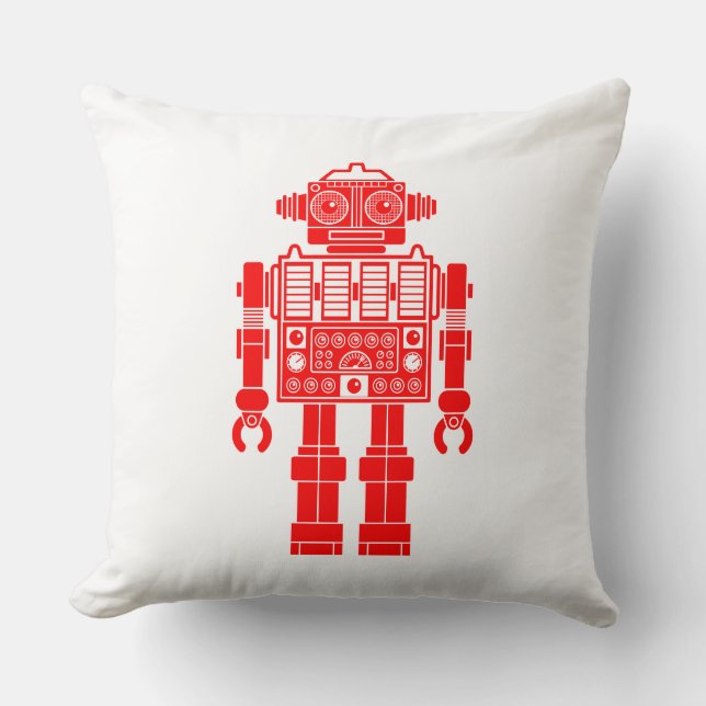 Almofada Robot 270620/08 - Travesseiro decorativo vermelho  (Frente)