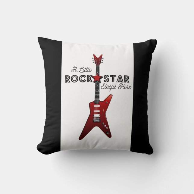 Almofada Rock and Roll Baby Rocker Kid Guitar Rockstar Thor (Frente)