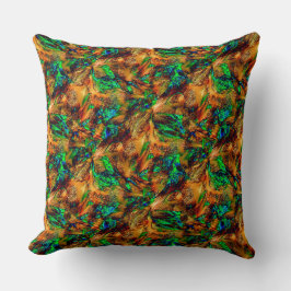 Almofada Rock muito rústico em amarelo queimado com ponto v