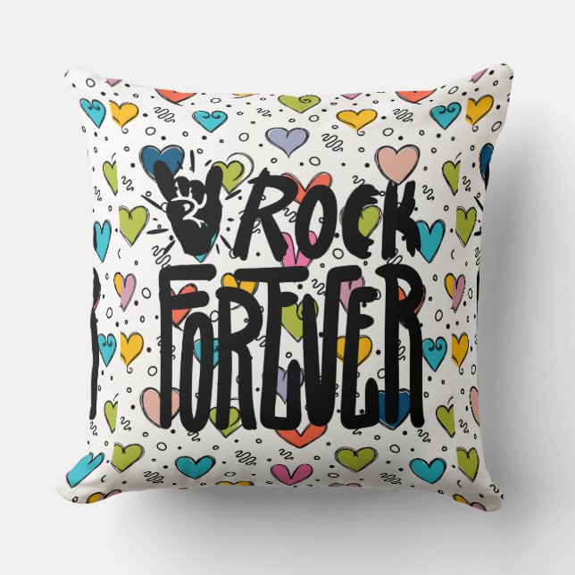 Almofada rock para sempre (Frente)