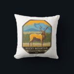 Almofada Rocky Mountain National Park Colorado Elk Vintage<br><div class="desc">Vetor de Montanha Rochosa trabalho de arte design. O parque é conhecido pela Trail Ridge Road e pela Old Fall River Road,  que atravessam aspets e rios.</div>