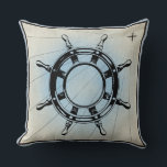 Almofada Roda Náutica Vintage para Navegação<br><div class="desc">Adicione um toque náutico à sua decoração.</div>