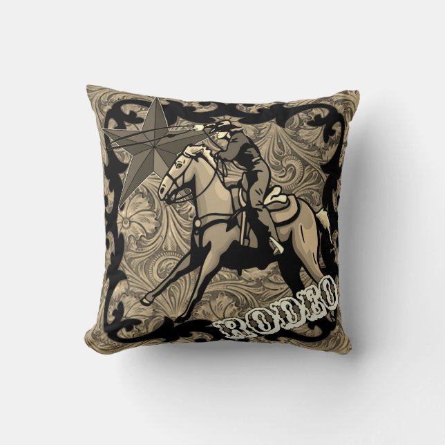 Almofada Rodeo Cowboy Cowgirl Travesseiro decorativo Roping (Frente)