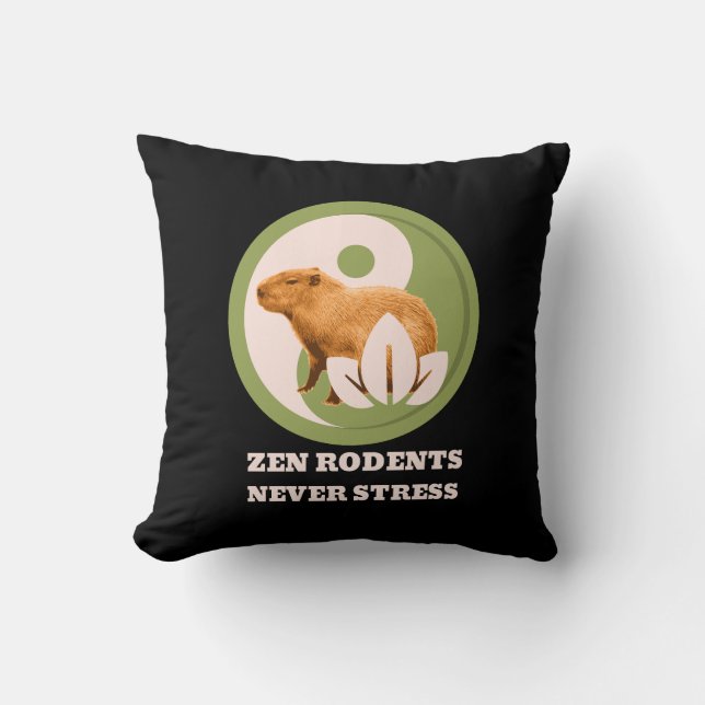 Almofada Roedores Zen Nunca Estressam Humor do Capivara (Frente)