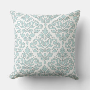 Almofada Rolar Damask Big Ptn Cinza Linha Duck Ovo Azul Wt