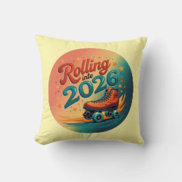 Almofada Rolling Into 2026 Retro Decorative Pillow
