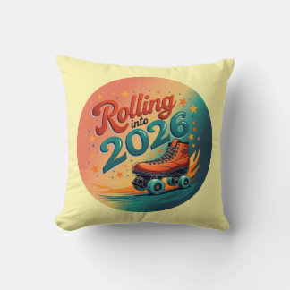 Almofada Rolling Into 2026 Retro Decorative Pillow