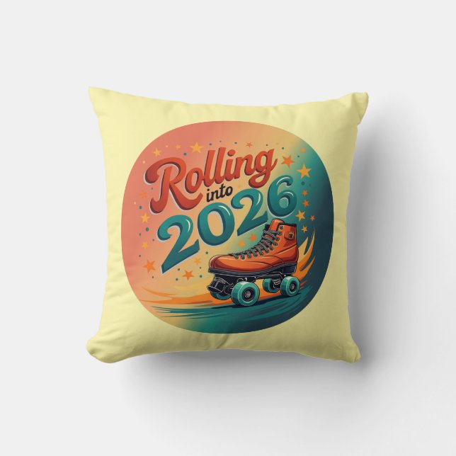Almofada Rolling Into 2026 Retro Decorative Pillow (Frente)
