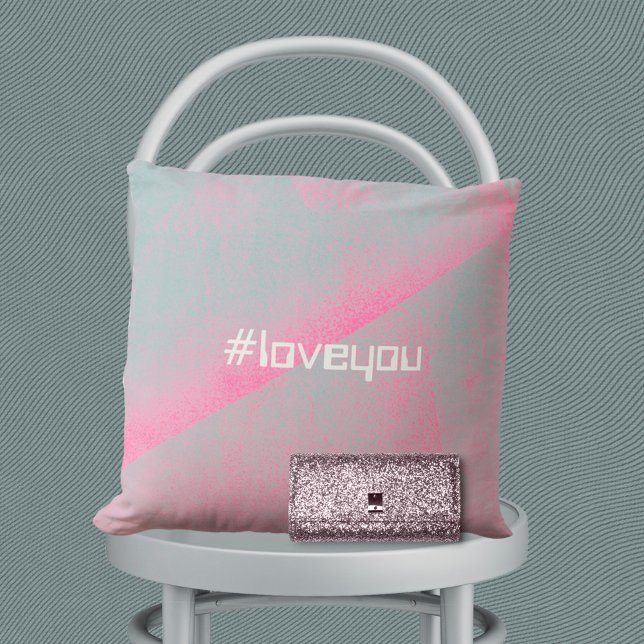 Almofada Rolo de Espuma #Amor Você Rosa Moderno (Criador carregado)